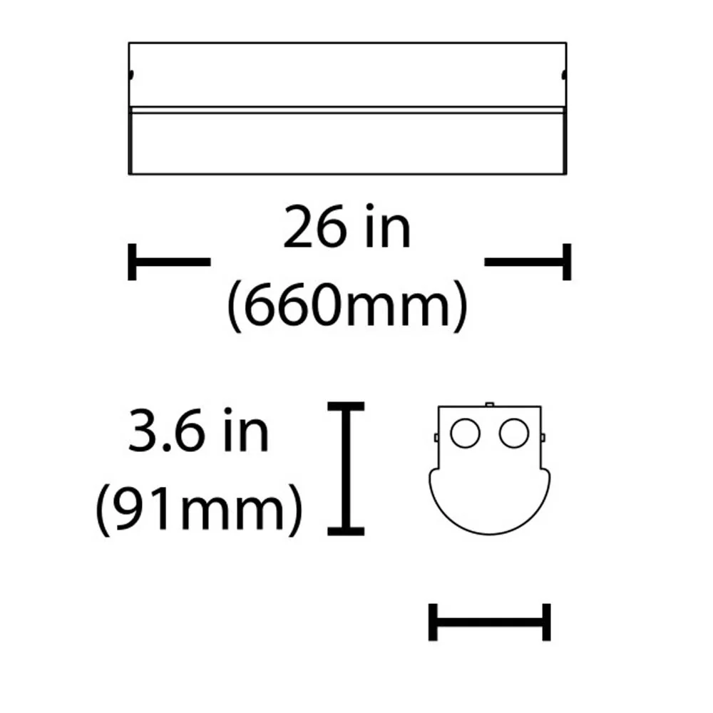LSC Series 2 Ft. Linear LED Strip Light Fixture in 4000K - Image 2
