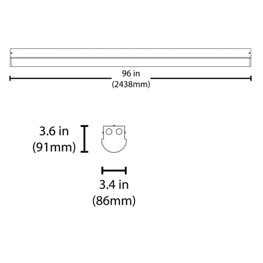 LSC Series 8 Ft. Linear LED Strip Light Fixture in 3500K - Image 2