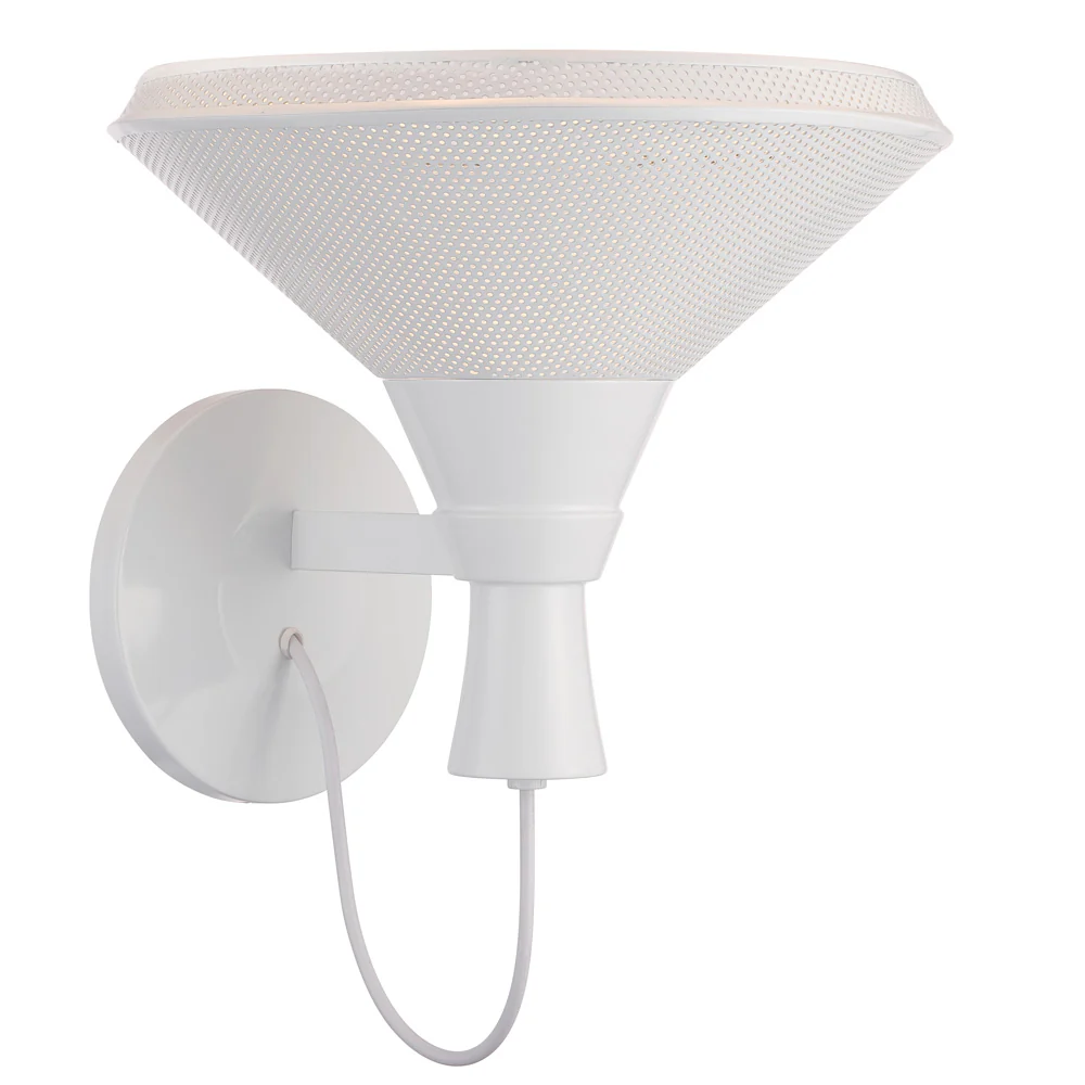 Nuvo Luger 1-Light Metal Wall Sconce w/ 14w LED PAR Lamp Includ in Glacier White