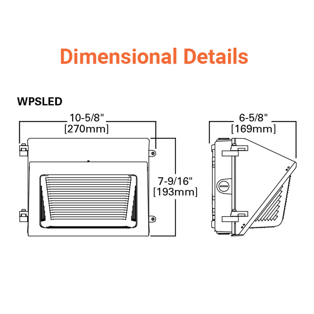 LED Wall Pack 40w (100w MH) 4800LM 5000K in Bronze Finish -Cooper Lumark - Image 2