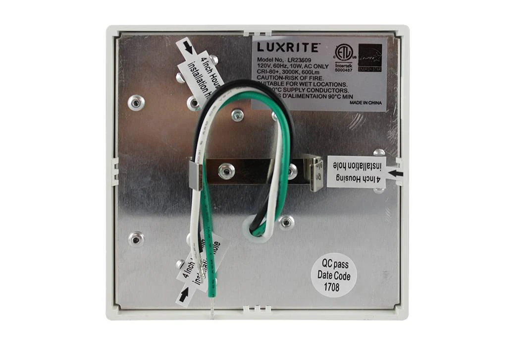 Luxrite 4 Inch 10w Square LED Flush Mount Ceiling Light White Finish 4000K - Image 4