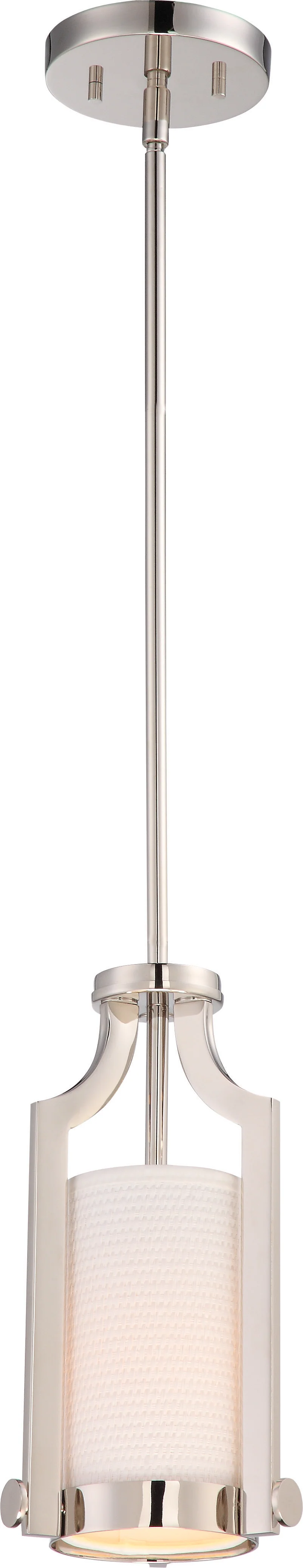 Meadow 1-Light Mini-Pendant Light Fixture in Polished Nickel Finish