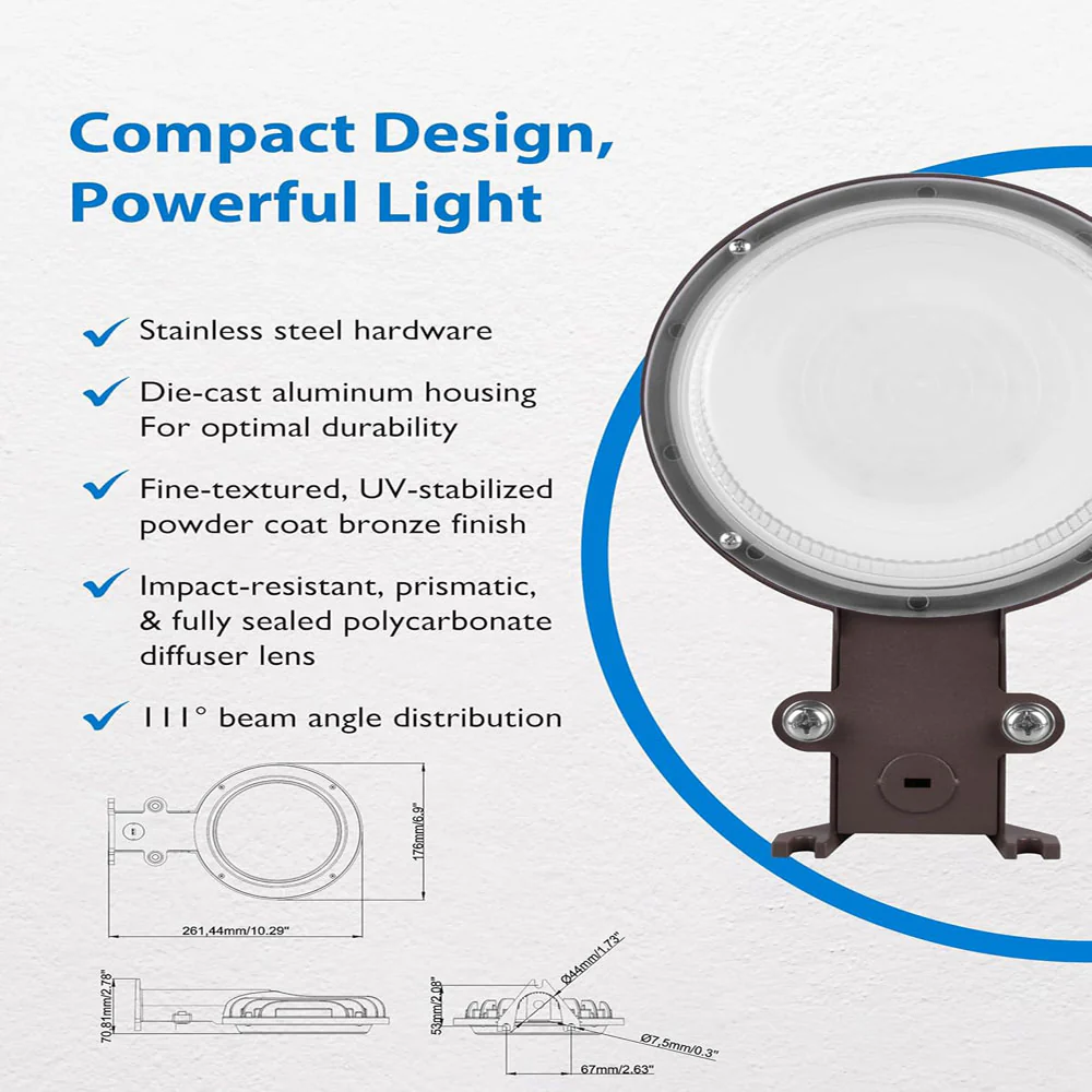 NICOR 10-inch Compact LED Canopy Light with Photocell - Image 4