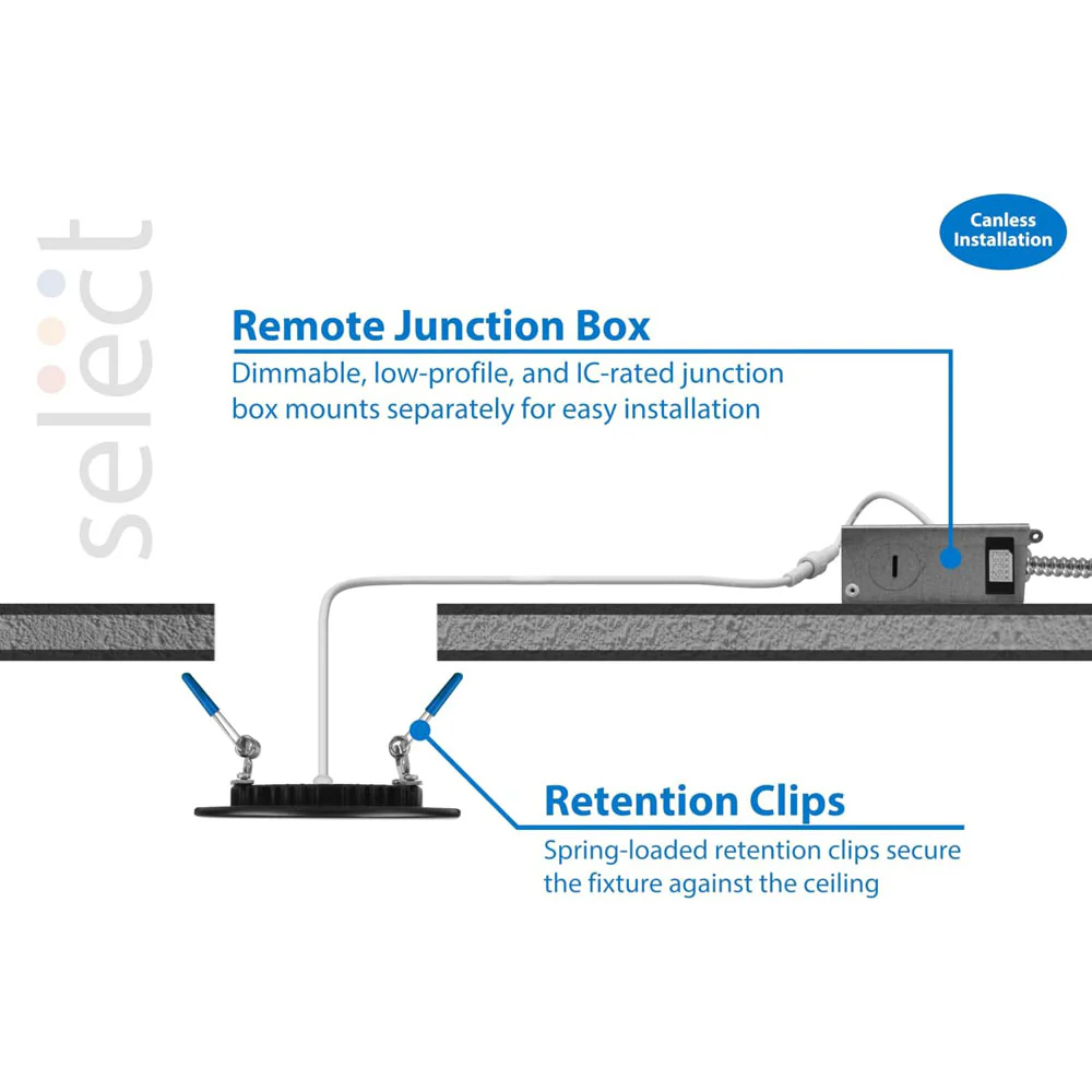 NICOR 3-in 8w Black LED Downlight Kit CCT Selectable - Image 4