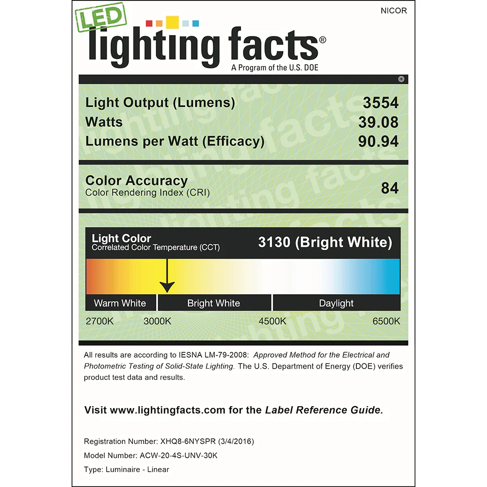 NICOR 4 Ft. Dimmable LED Wraparound with Prismatic Acrylic Lens in 3000K - Image 4