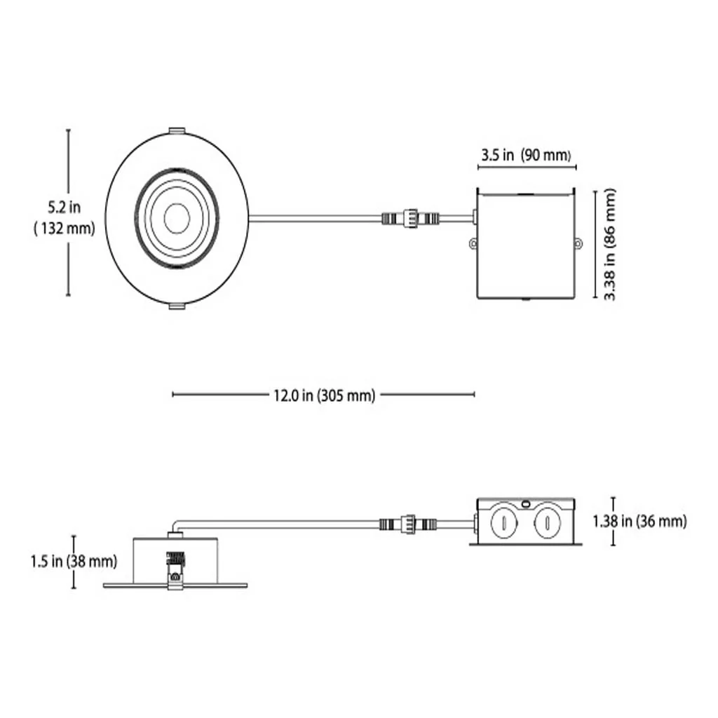 Nicor 4-in Black Selectable Canless Adjustable Gimbal LED Recessed Downlight - Image 2