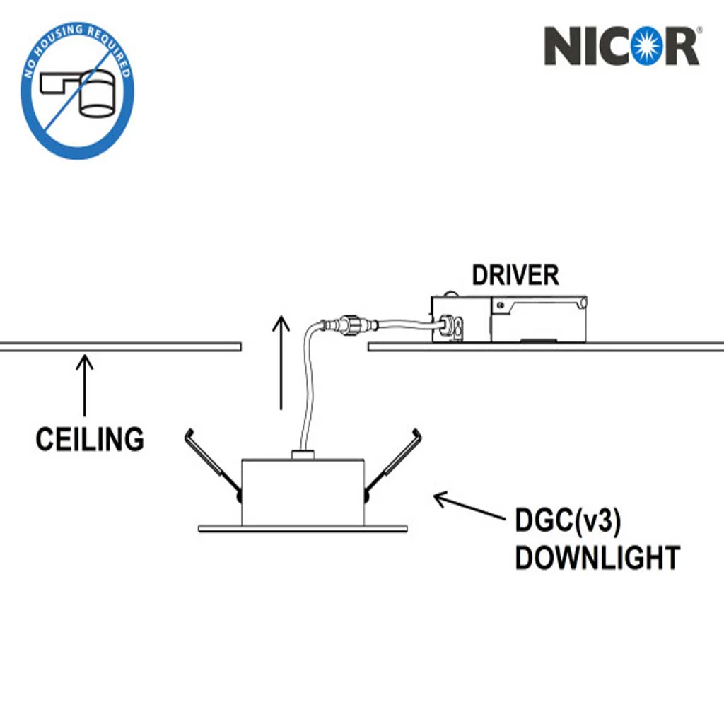 Nicor 4-in Black Selectable Canless Adjustable Gimbal LED Recessed Downlight - Image 3