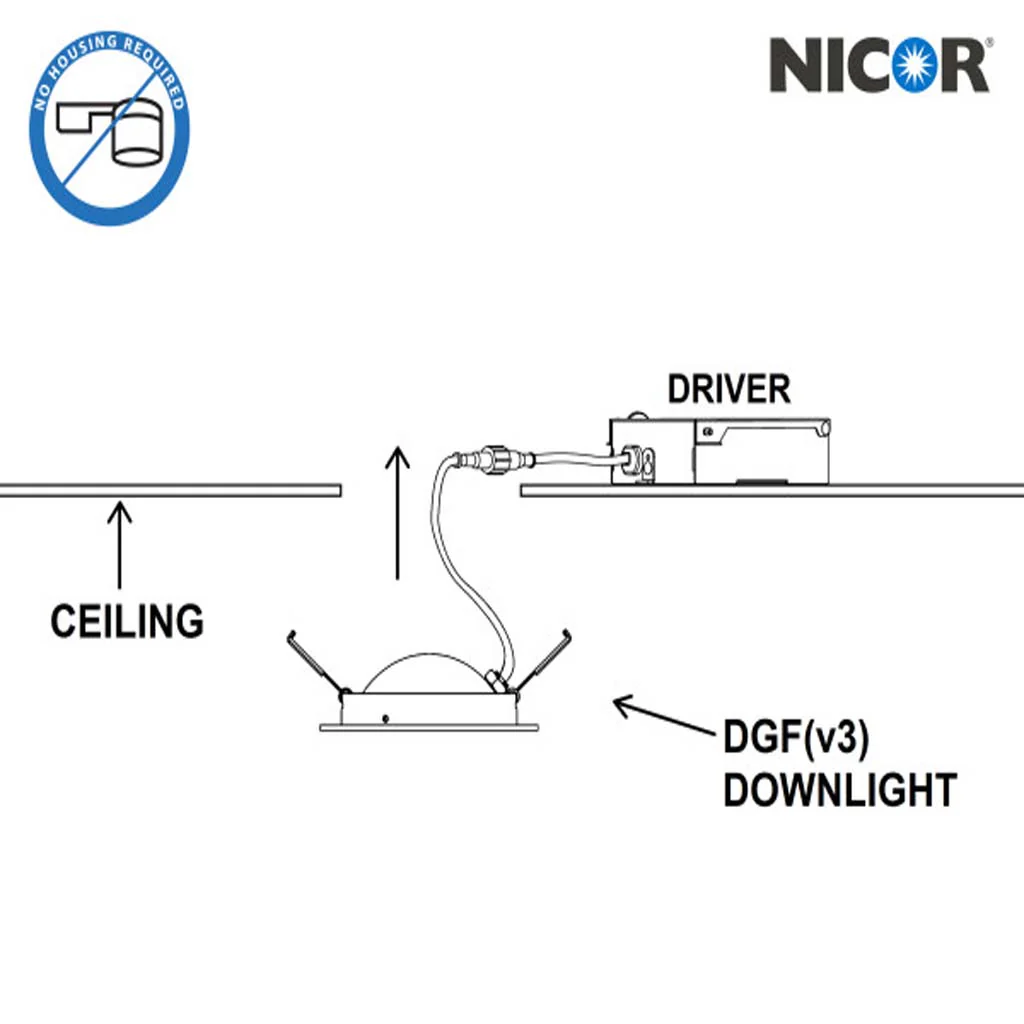 Nicor 4-in White Selectable Canless Floating Gimbal LED Recessed Downlight - Image 3