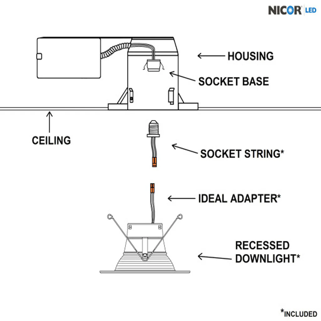 Nicor 5/6-in Black Selectable Recessed LED Downlight with Baffle - Image 3