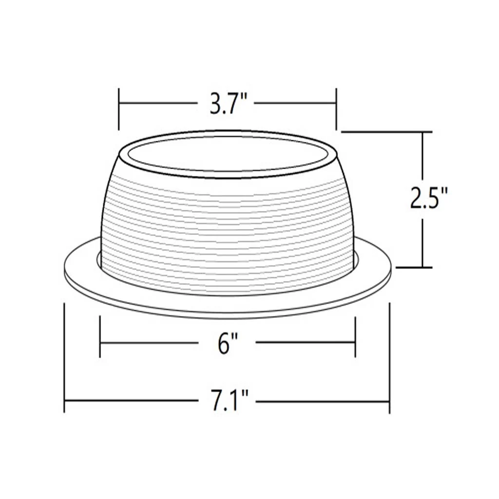 Nicor 6-in Black Recessed Baffle Trim with 1/2-in White Trim Ring - Image 2