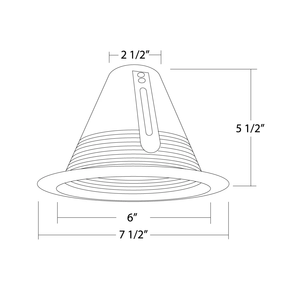NICOR 6 in. CONE BAFFLE TRIM airtight reflector white trim with black cone - Image 2