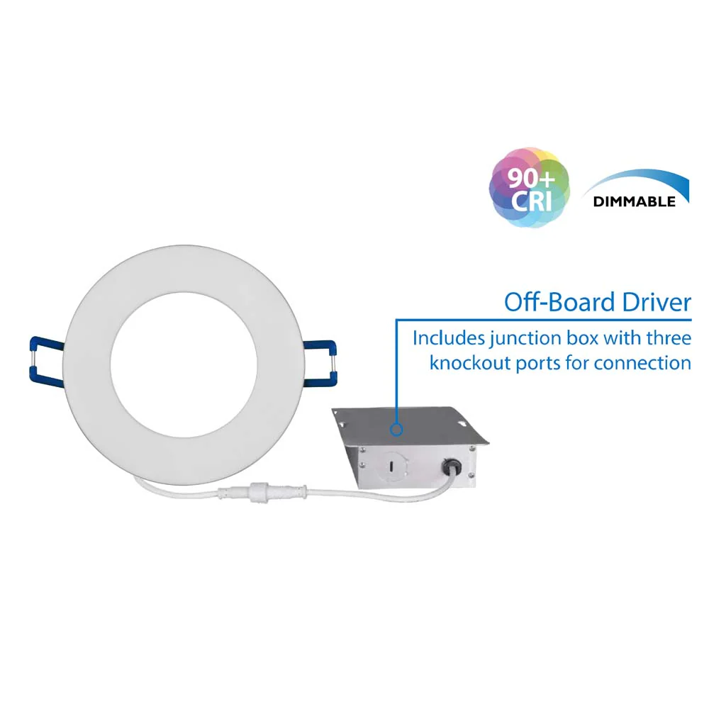 NICOR DLE3 Series 3 in. Round White Flat Panel LED Downlight in 2700K - Image 2