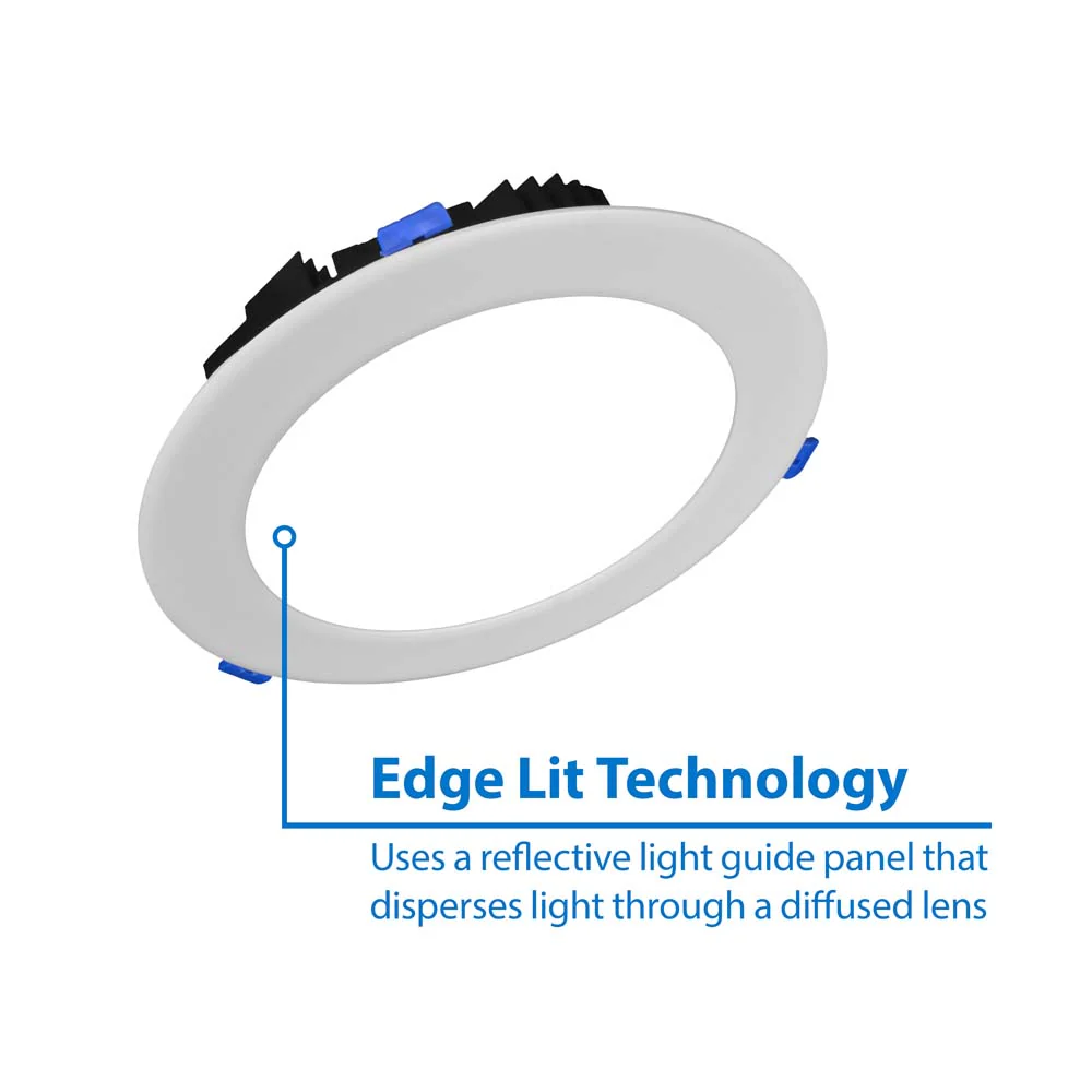 NICOR DLE8 Series 8 in. Round White Flat Panel LED Downlight in 2700K - Image 2