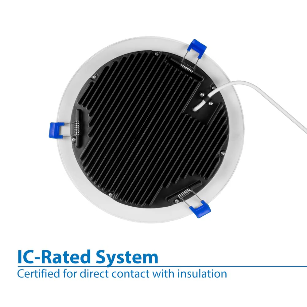 NICOR DLE8 Series 8 in. Round White Flat Panel LED Downlight in 2700K - Image 6