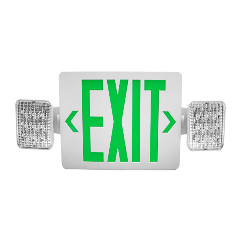 Nicor ECL3 Self-Diagnostic LED Emergency Exit Sign Combo Green Lettering