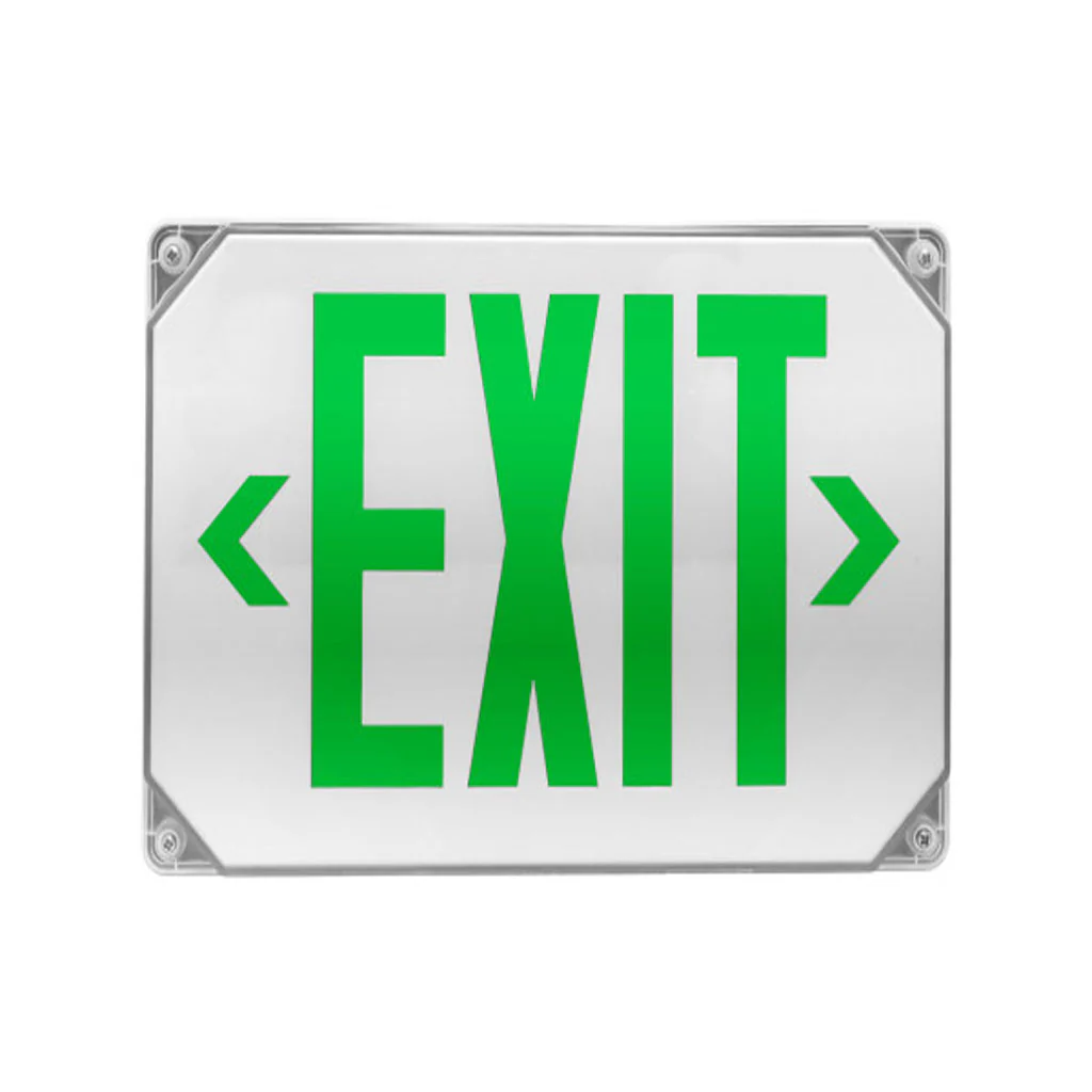 Nicor EXL5 Series LED Outdoor Emergency Exit Sign Green Lettering
