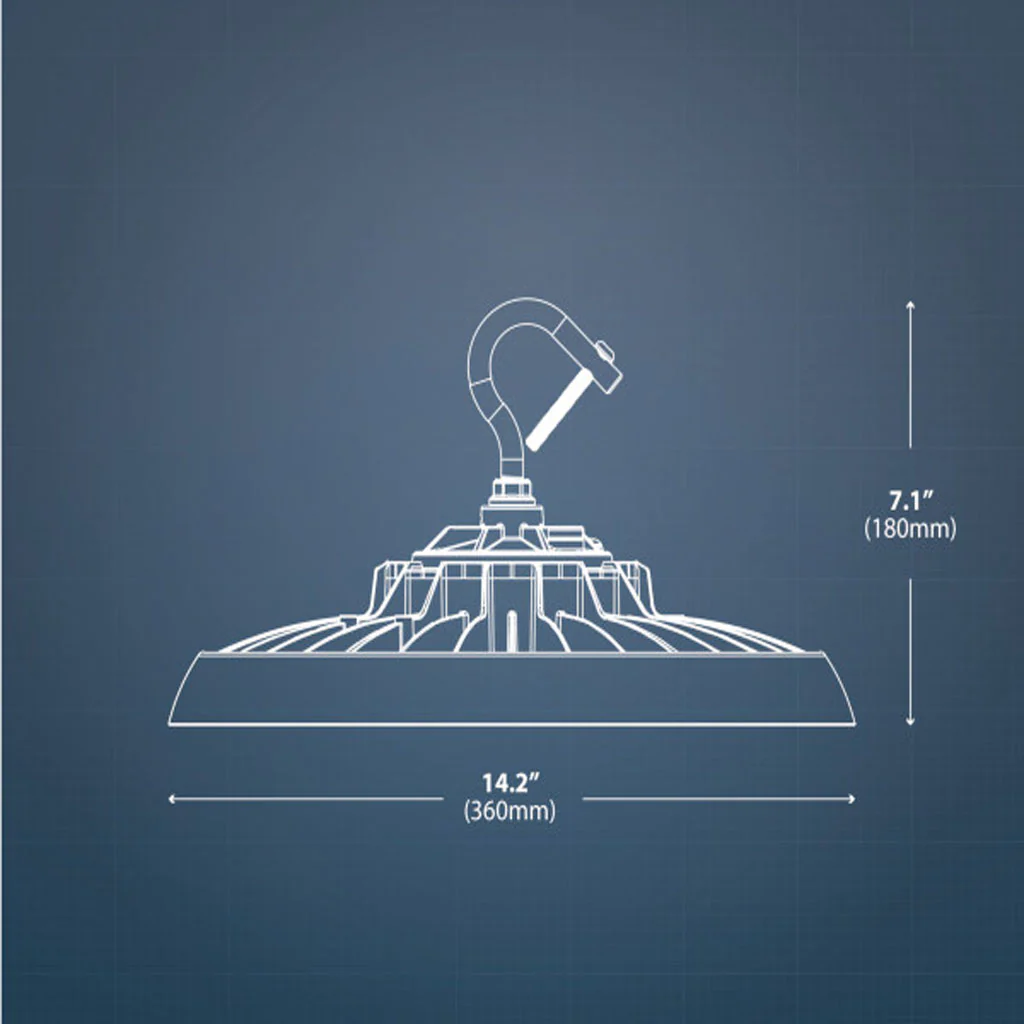 Nicor HBC4 240W White LED UFO 5000K High Bay - Image 2