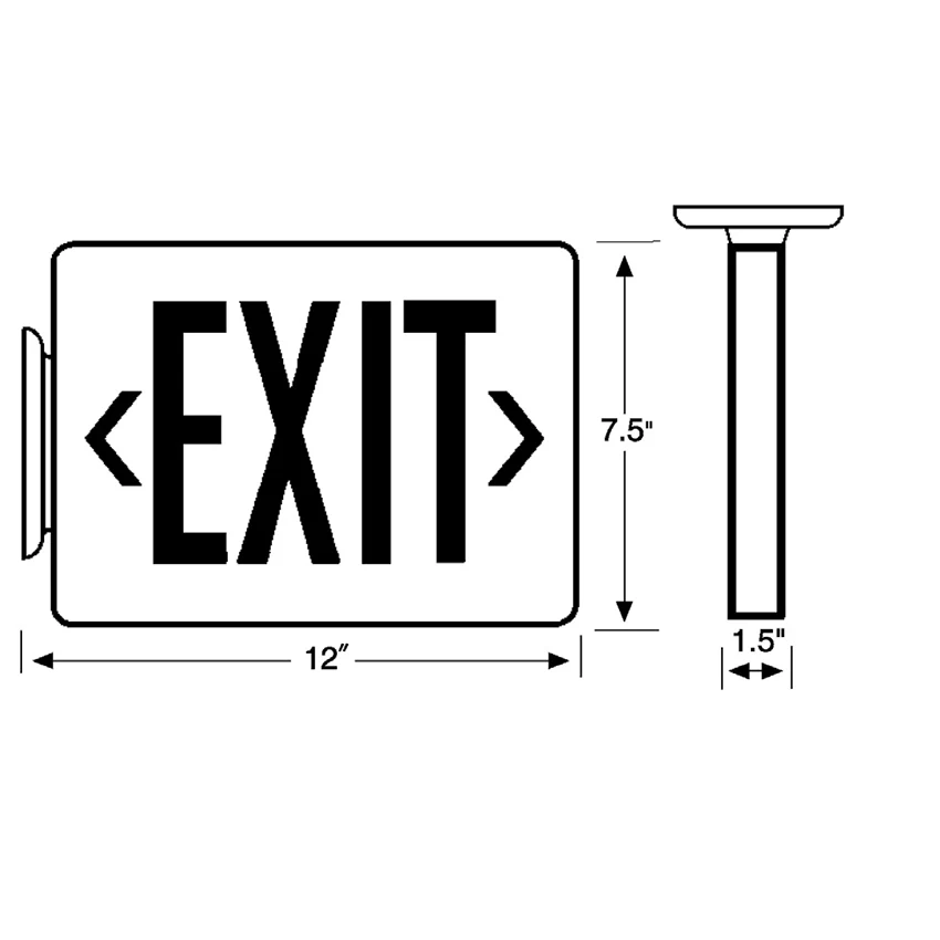 NICOR LED Emergency Exit Sign with Red Lettering - Image 2