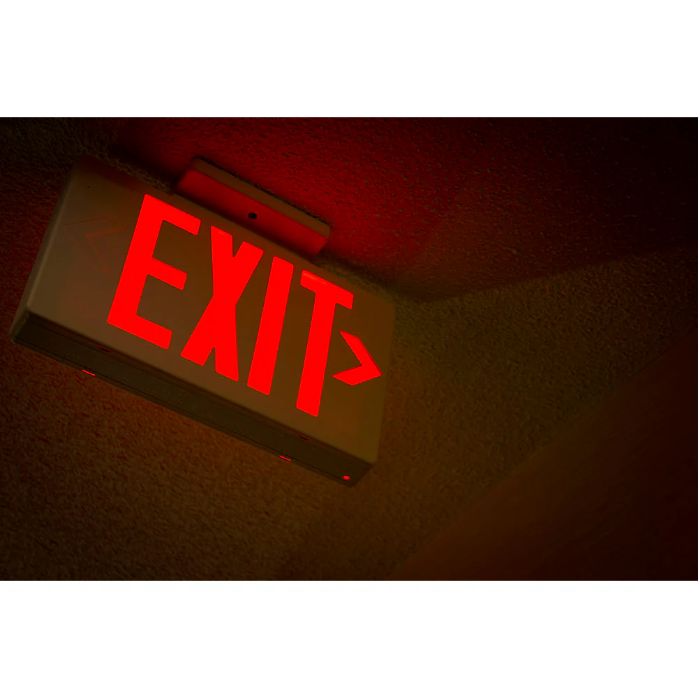 NICOR LED Emergency Exit Sign with Red Lettering - Image 3