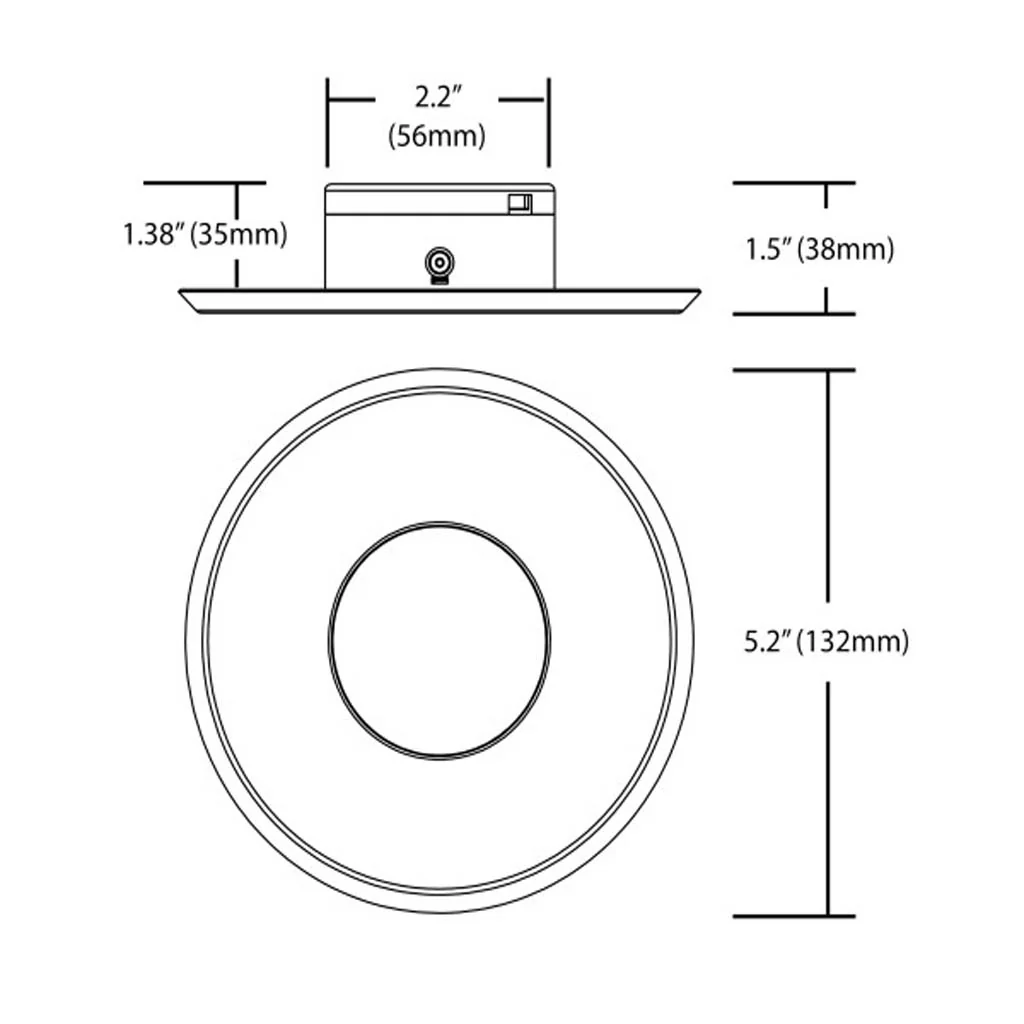 Nicor LED Flush Mount Ceiling Light 5000K with Round White Trim - Image 2