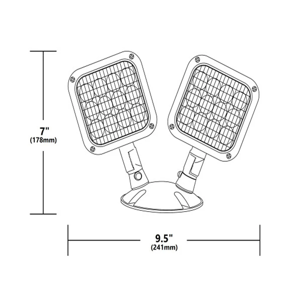 Nicor Weather Resistant Emergency LED Remote Light Fixture Double Head - Image 2