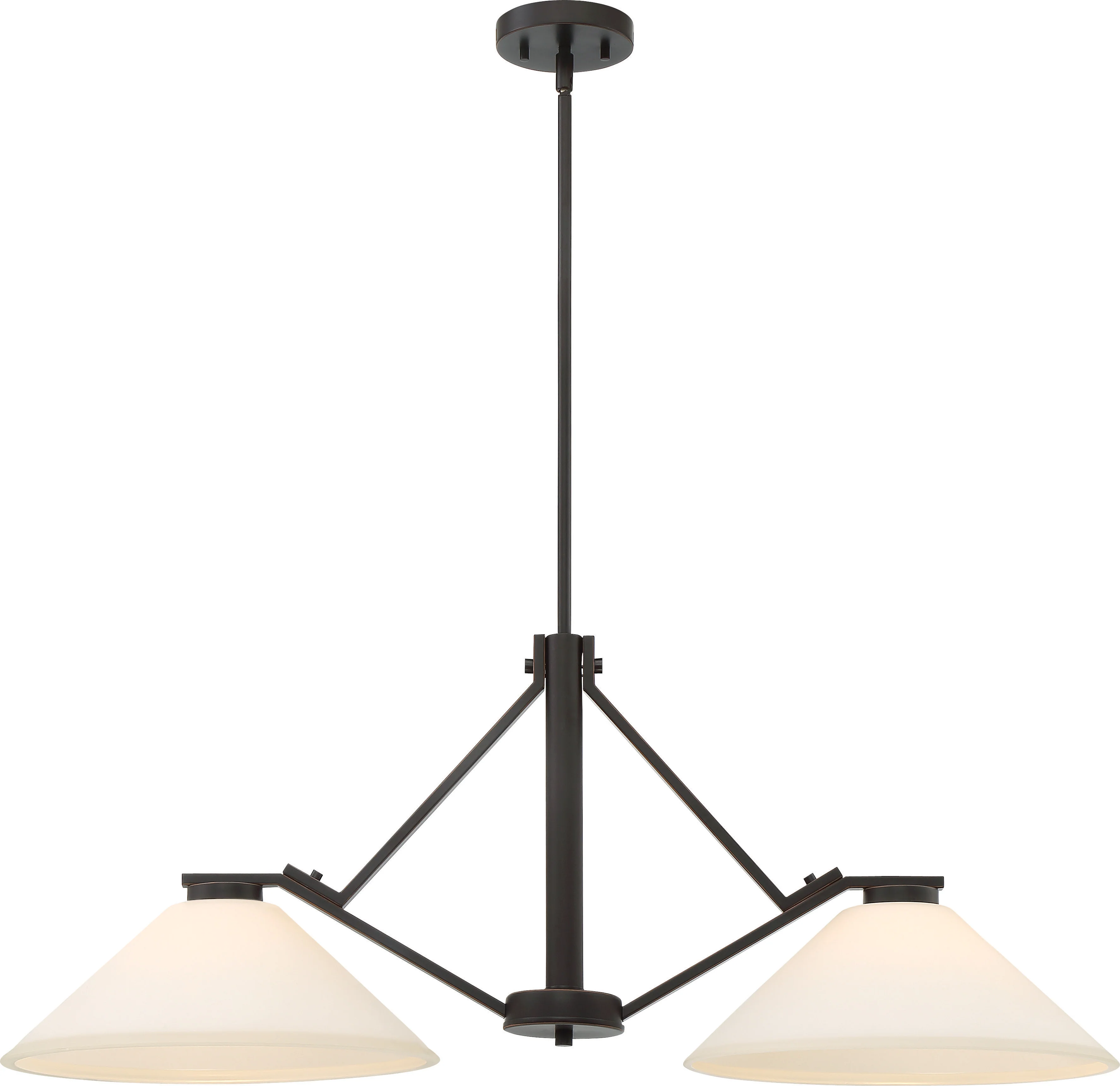 Nome 2-Light Island Pendant Light Fixture in Mahogany Bronze Finish