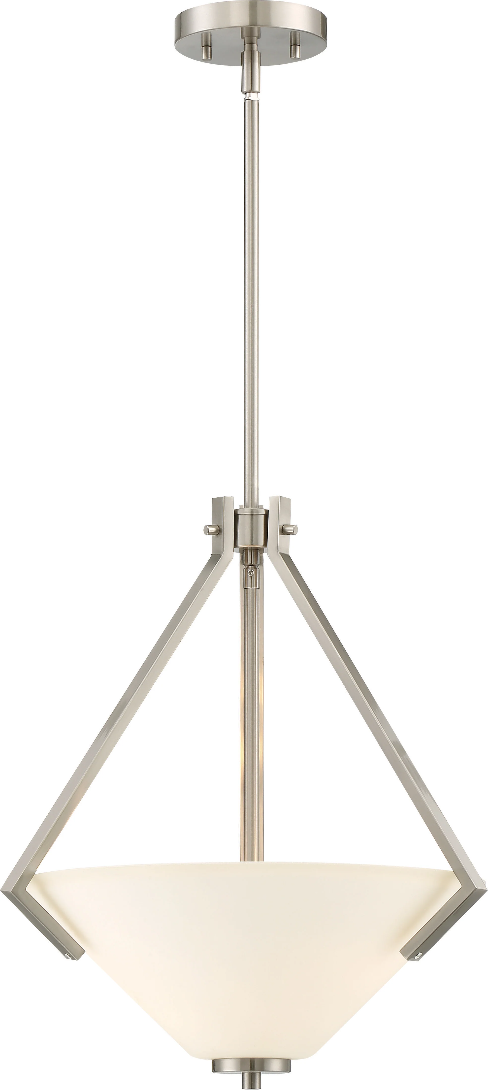 Nome 2-Light Pendants Mounted Pendant Light Fixture in Brushed Nickel Finish