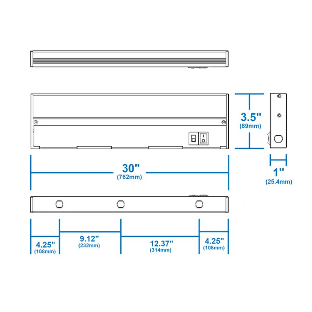 NUC-5 Series 30-inch White Selectable LED Under Cabinet Light - Image 2