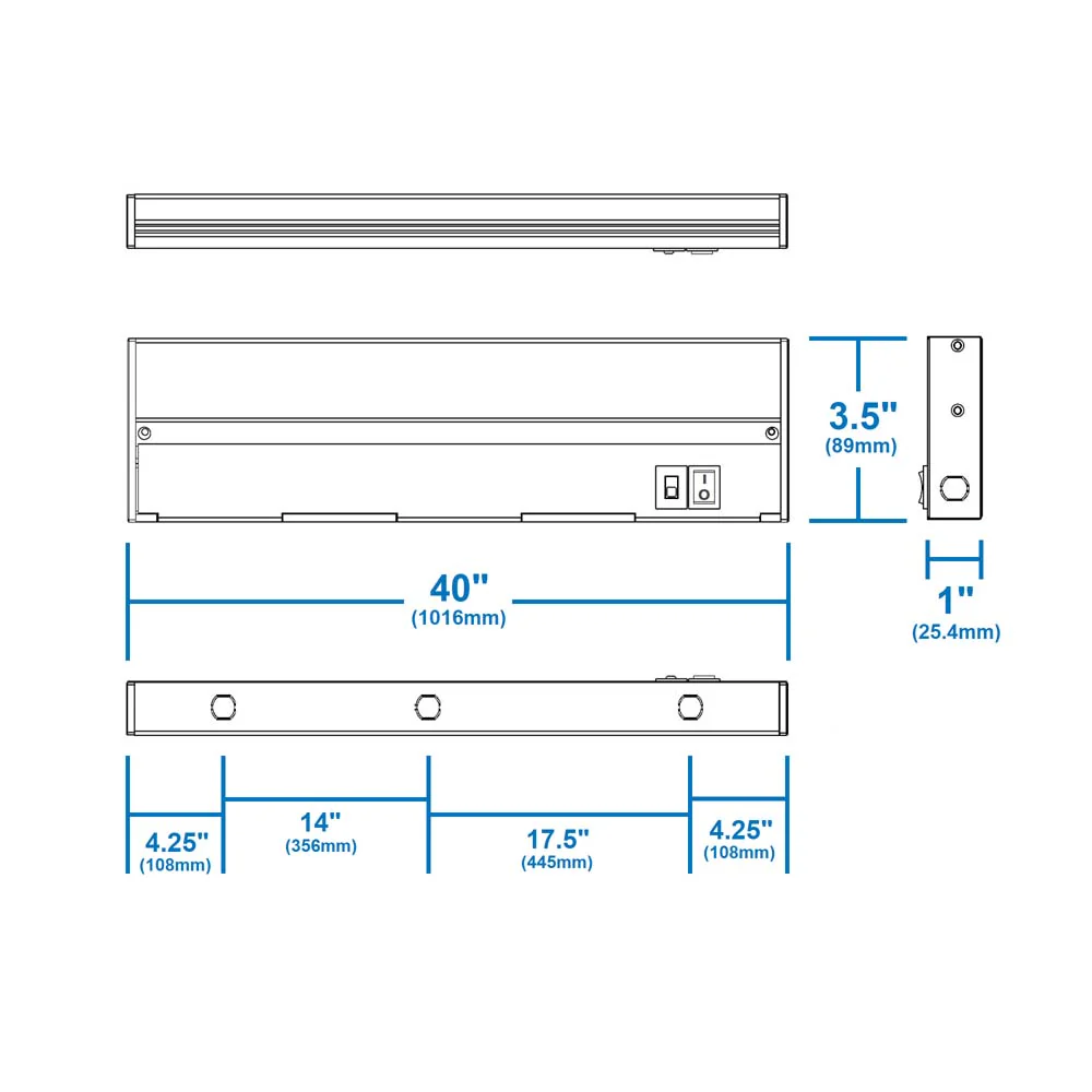 NUC-5 Series 40-inch Oil Rubbed Bronze Selectable LED Under Cabinet Light - Image 7