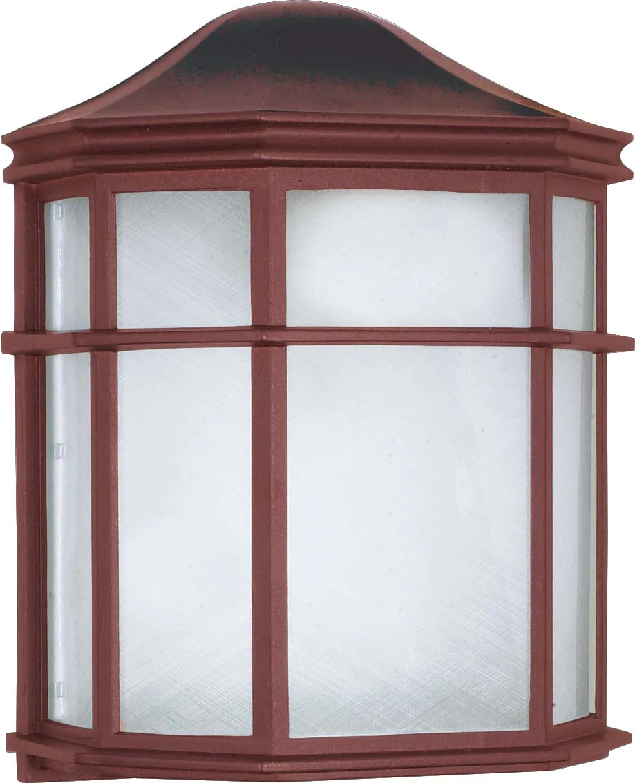 Nuvo 1 Light - 10 inch - Cage Lantern Wall Fixture - Die Cast, Linen Acrylic Lens