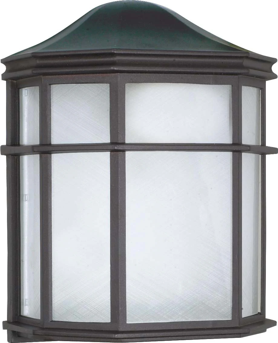 Nuvo 1 Light - 10 inch - Cage Lantern Wall Fixture - Die Cast, Linen Acrylic Lens