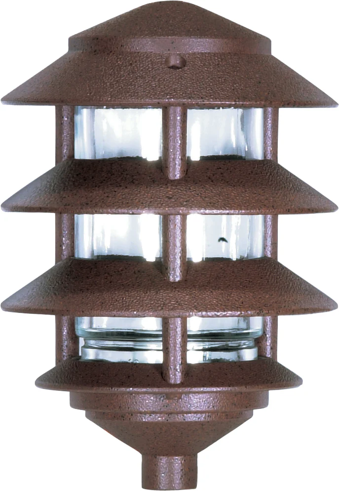 Nuvo 1-Light 100w Pagoda Garden Fixture Small Hood 3 Louver in Old Bronze Finish