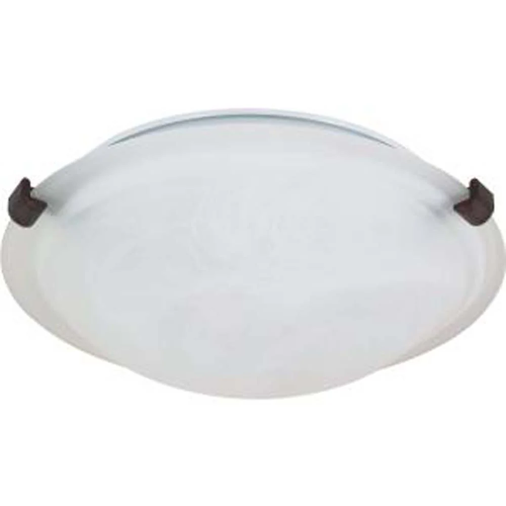 Nuvo 1 Light - 12 inch - Flush Mount - Tri-Clip w/ Alabaster Glass