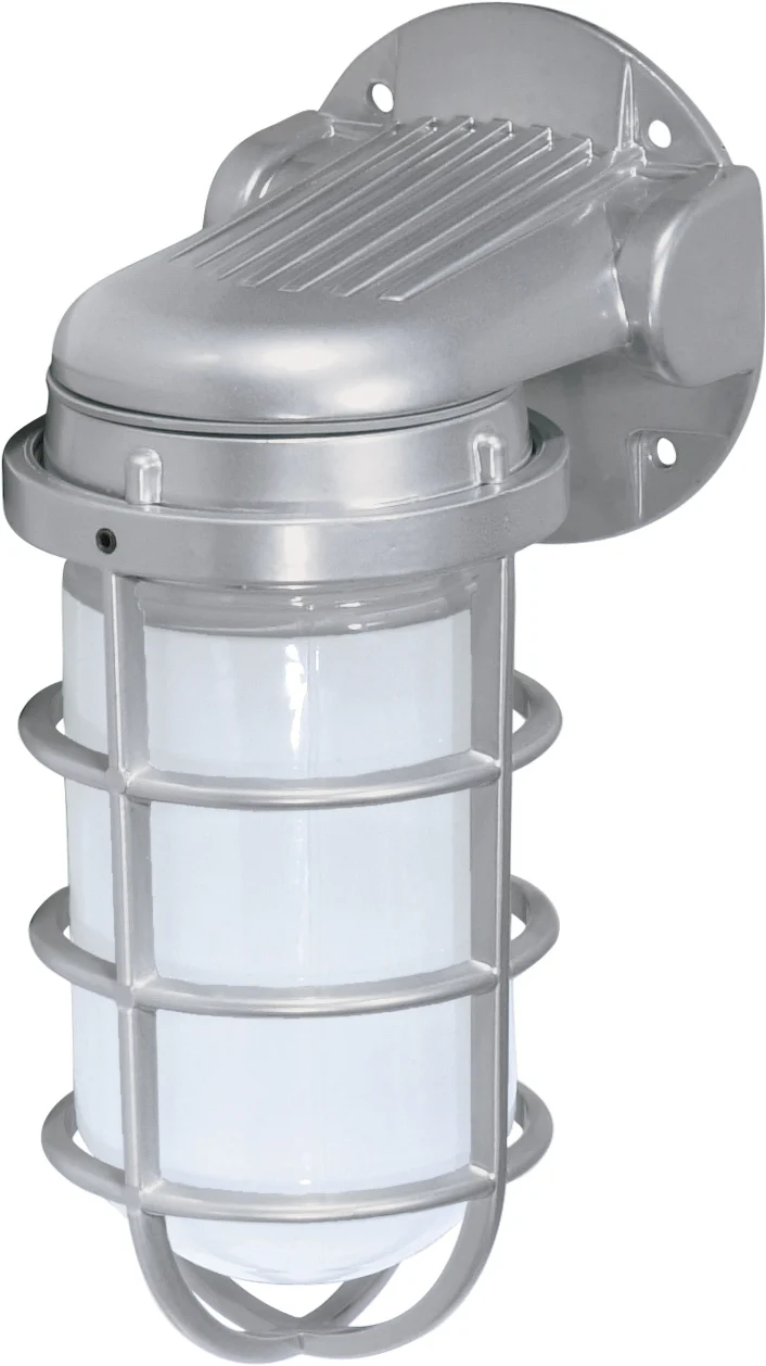 Nuvo 1-Light 150w 10" Industrial Wall Mount w/ Frosted Glass in Metallic Silver