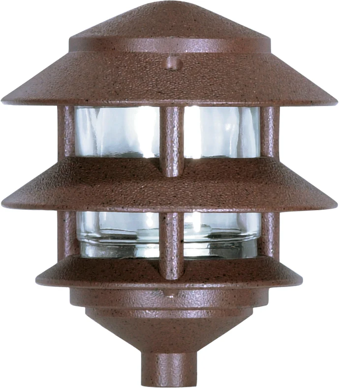 Nuvo 1-Light 75w Pagoda Garden Fixture Small Hood 2 Louver in Old Bronze Finish