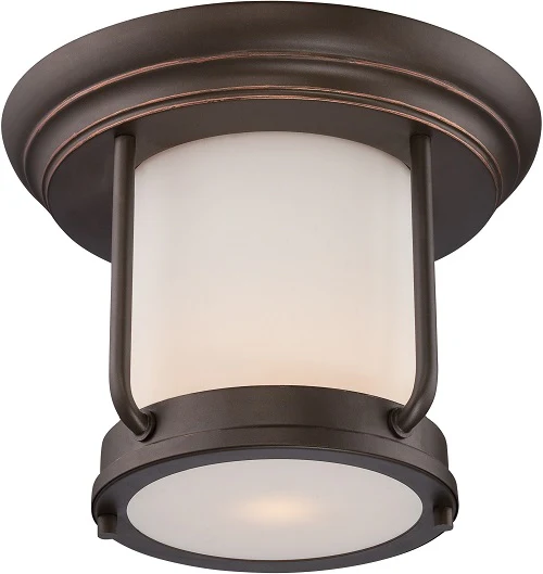 Nuvo 10 inch Bethany LED Outdoor Bronze Light Pendant Satin White Glass