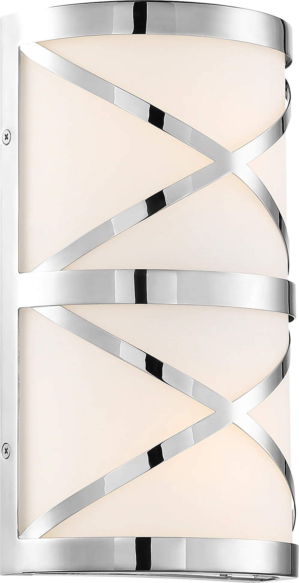 Nuvo 100W A19 Sylph Wall 2-Light 120v Polished Nickel & Satin White Shade