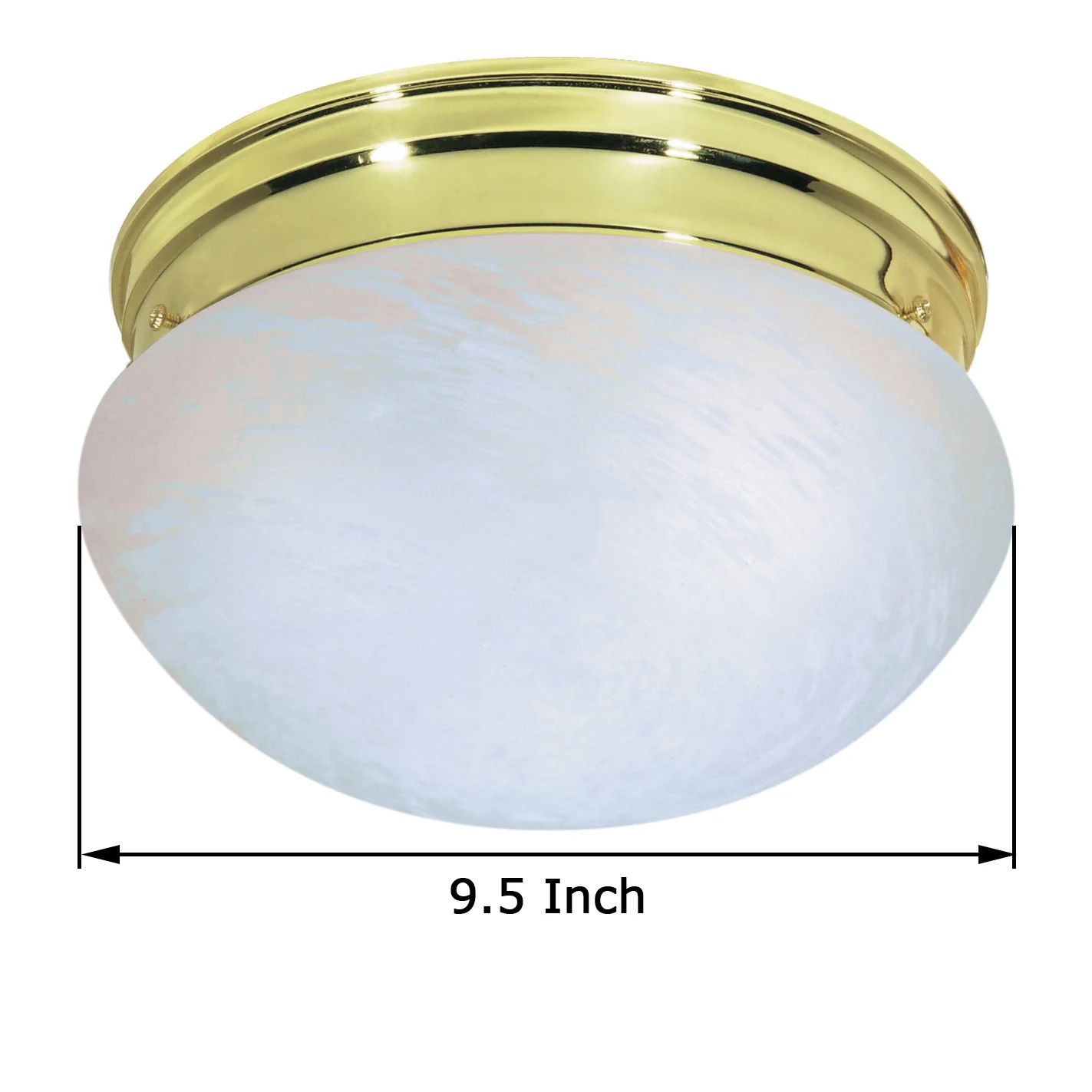 Nuvo 2-Light 10" Flush Mount w/ Medium Alabaster Mushroom in Polished Brass - Image 2