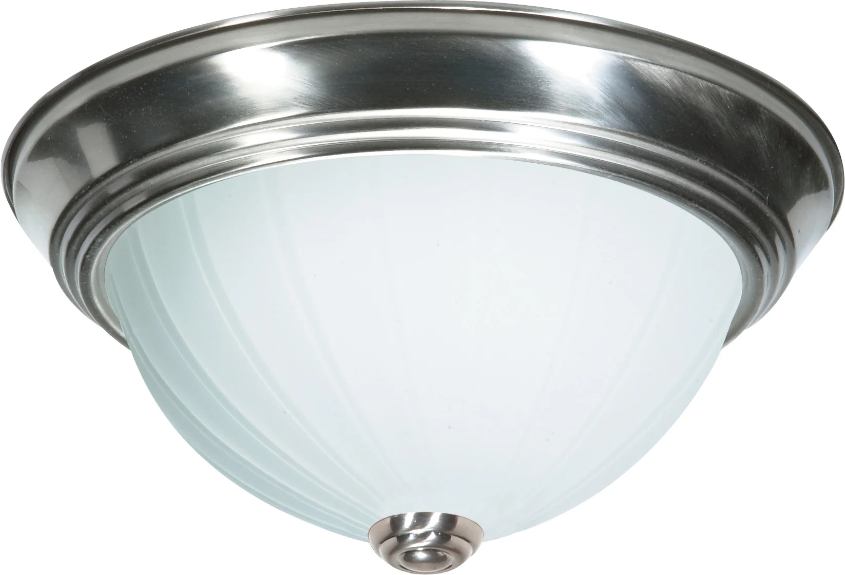Nuvo 2-Light 11" Flush Mount w/ Frosted Melon Glass in Brushed Nickel Finish