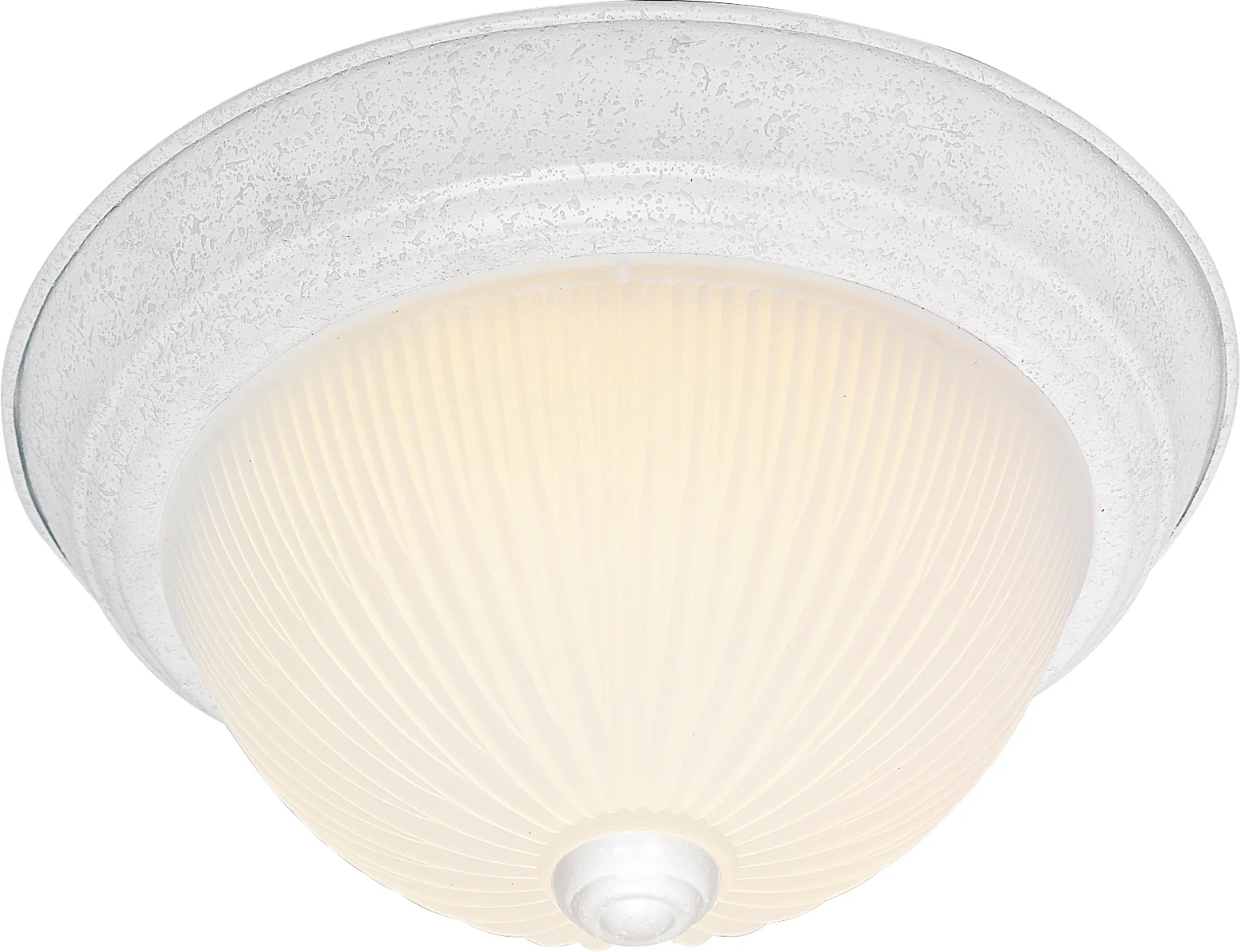 Nuvo 2-Light 13" Flush Mount w/ Frosted Ribbed Glass in Textured White Finish