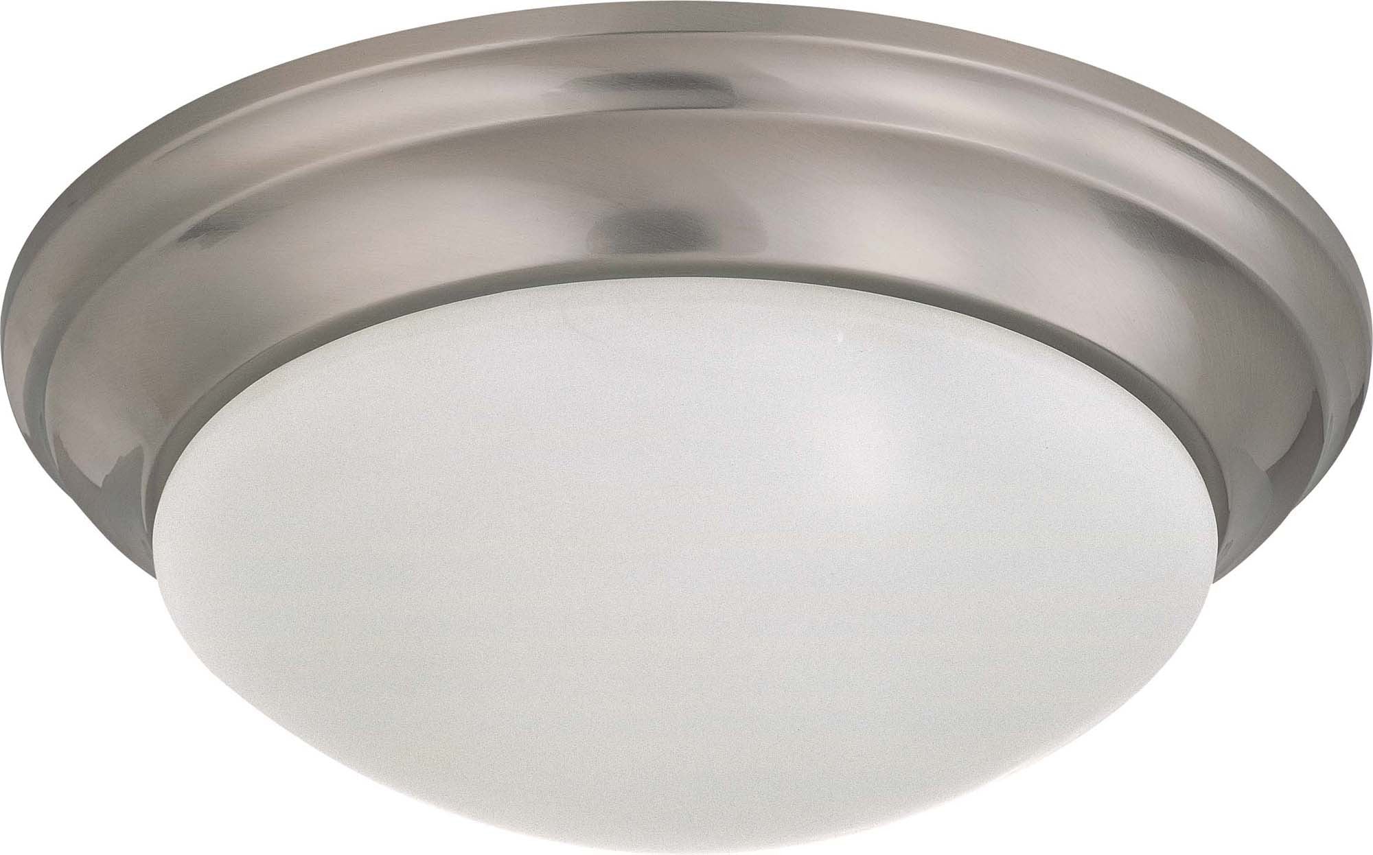 Nuvo 2 Light 14 inch Flush Mount Twist & Lock w/ Frosted White Glass
