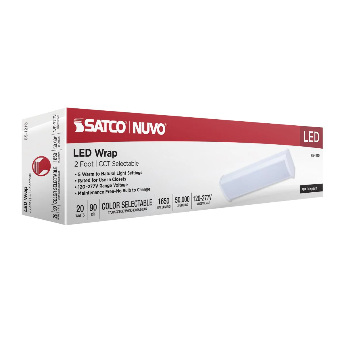Nuvo 20w LED 2FT Wrap CCT Selectable White Finish - Image 4
