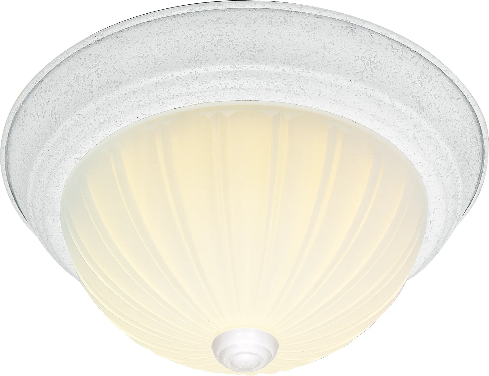 Nuvo 3-Light 15" Flush Mount w/ Frosted Melon Glass in Textured White Finish