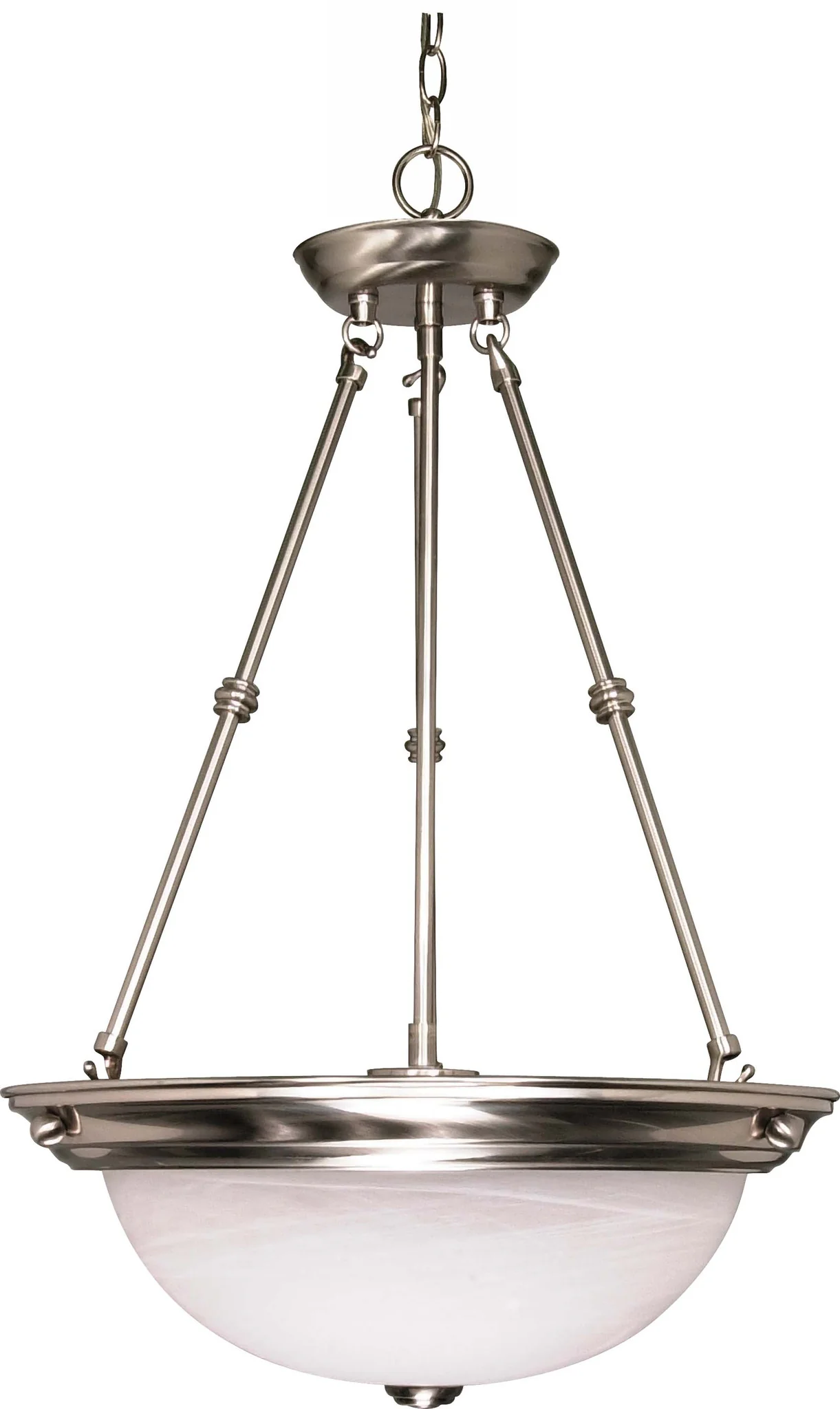 Nuvo 3 Light 15 inch Pendant w/ Alabaster Glass - (3) 13w GU24 Lamps Included
