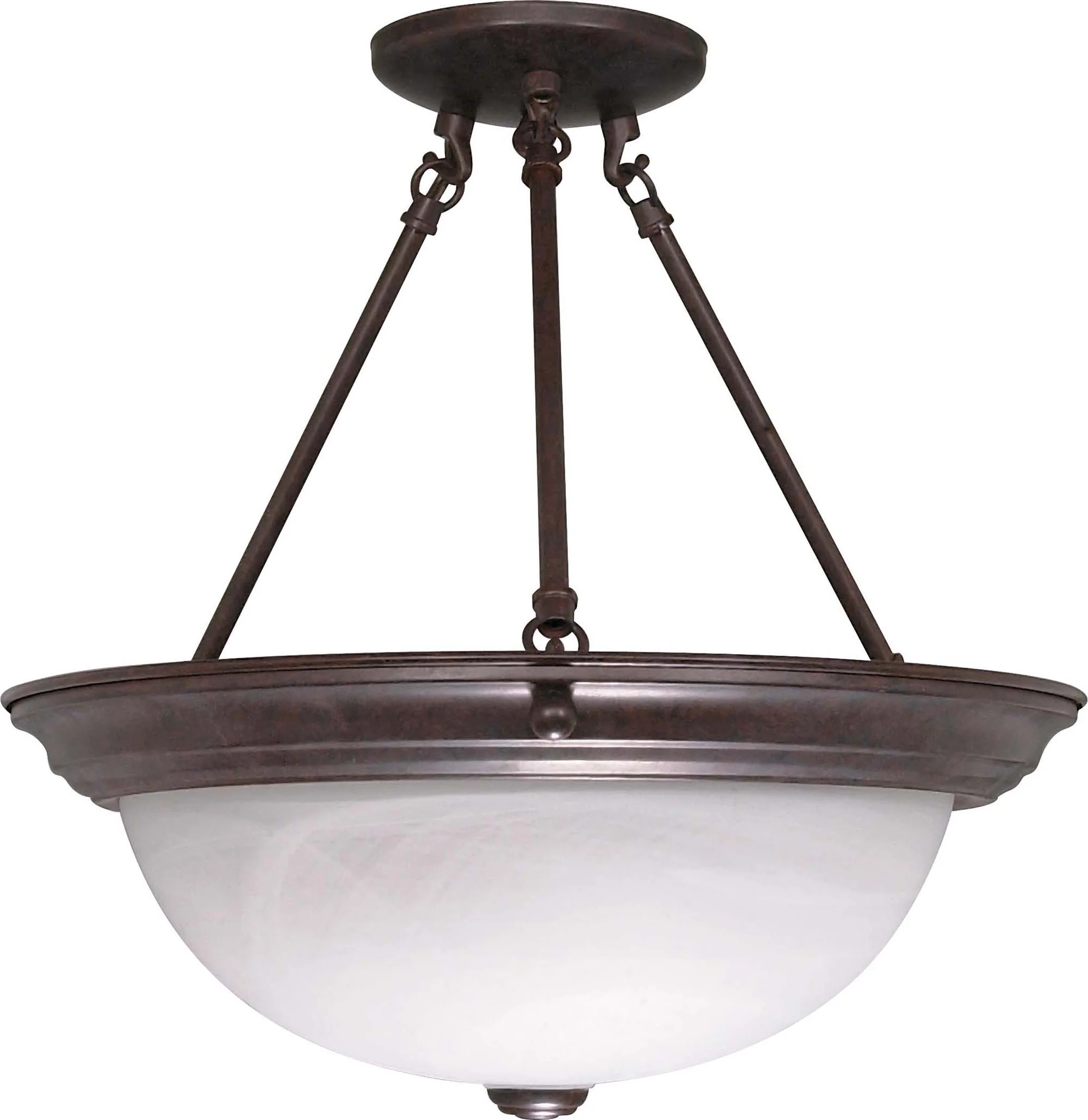 Nuvo 3 Light - 15 inch - Semi-Flush - Alabaster Glass