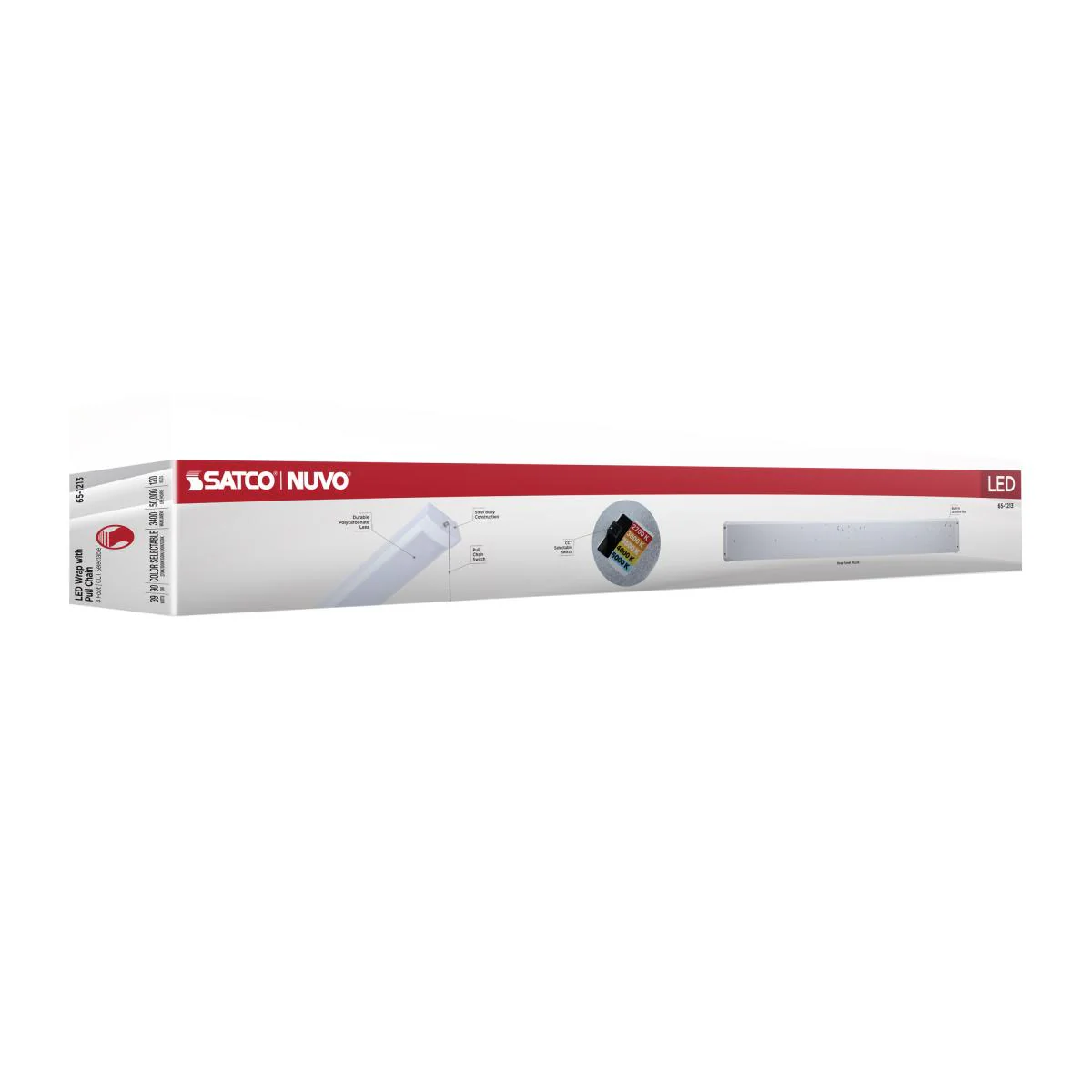Nuvo 39w LED 4FT Wrap with Pull Chain CCT Selectable White Finish - Image 4