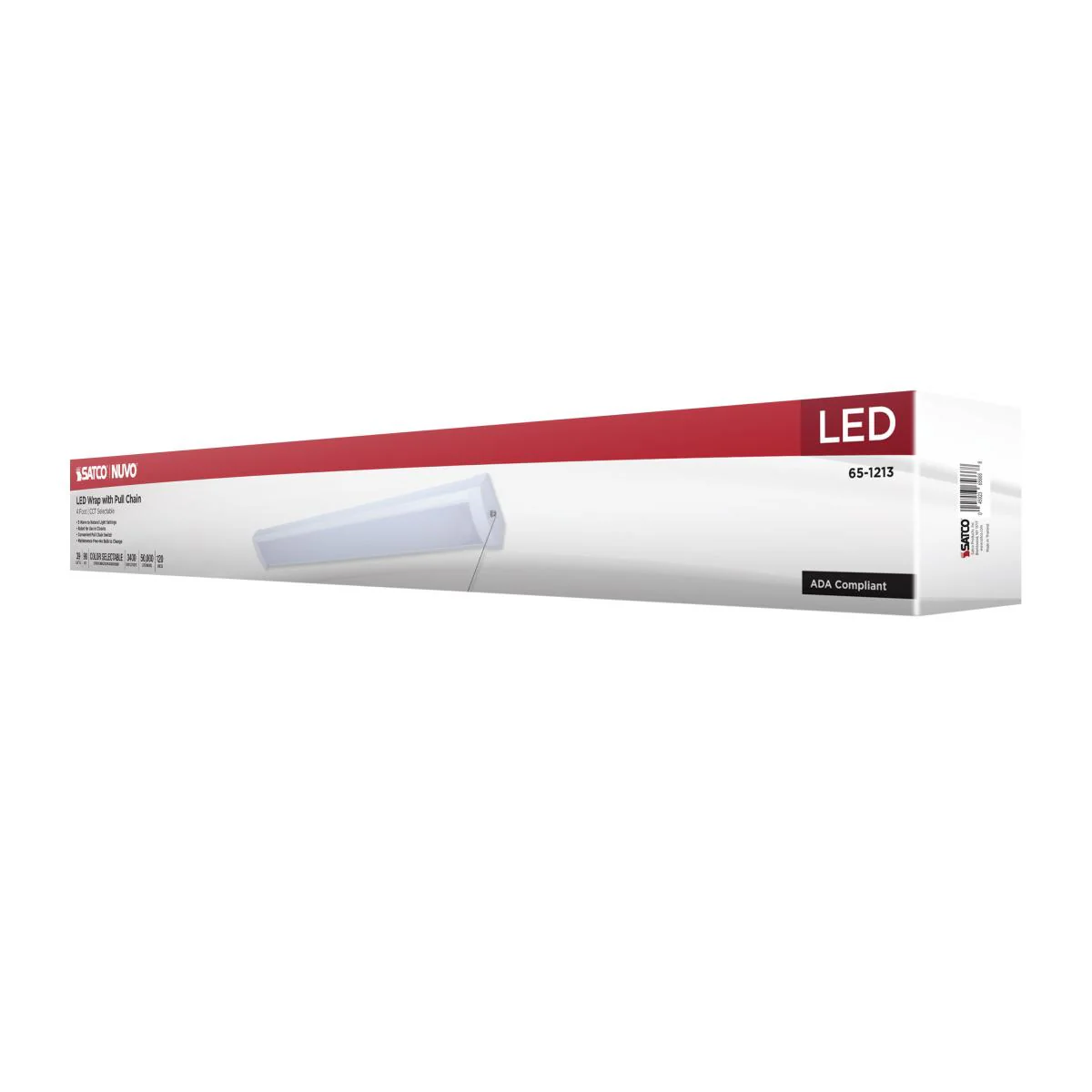 Nuvo 39w LED 4FT Wrap with Pull Chain CCT Selectable White Finish - Image 5