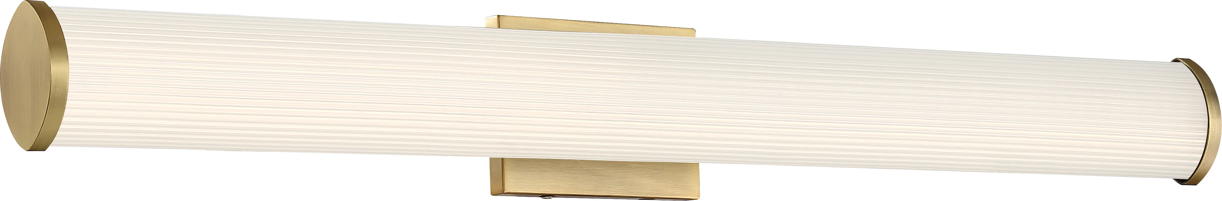 Nuvo 39w LED Module Lena Wall 1-Light 120v Brushed Brass & Striped Lens 3000k