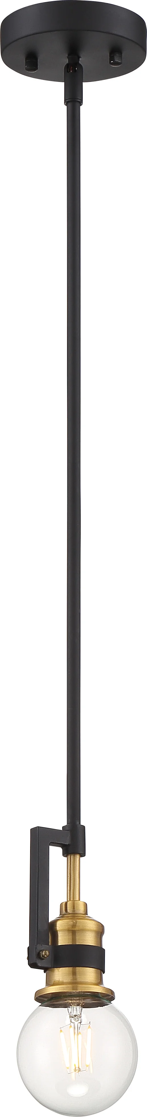Nuvo 60w G25 Intention Mini Pendants 120v Warm Brass Black finish