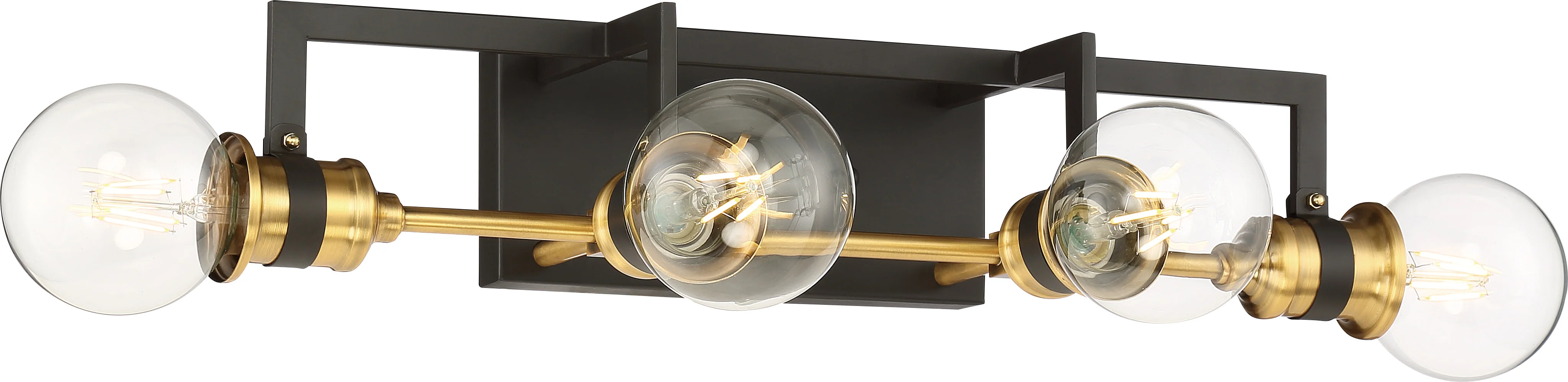 Nuvo 60w G25 Intention Wall 4-Light 120v Warm Brass Black finish
